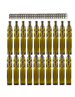 Butelki 500 ml maraski kwadratowe zielone na olej oliwę fi31 60szt NAKRĘTKI - product 2