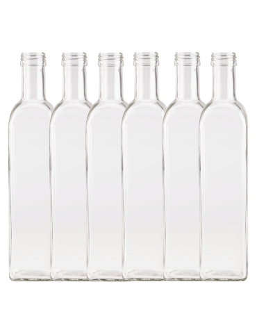 Butelki 500 ml maraski kwadratowe soki na olej oliwę fi31 6szt BEZ NAKRETEK - product 2
