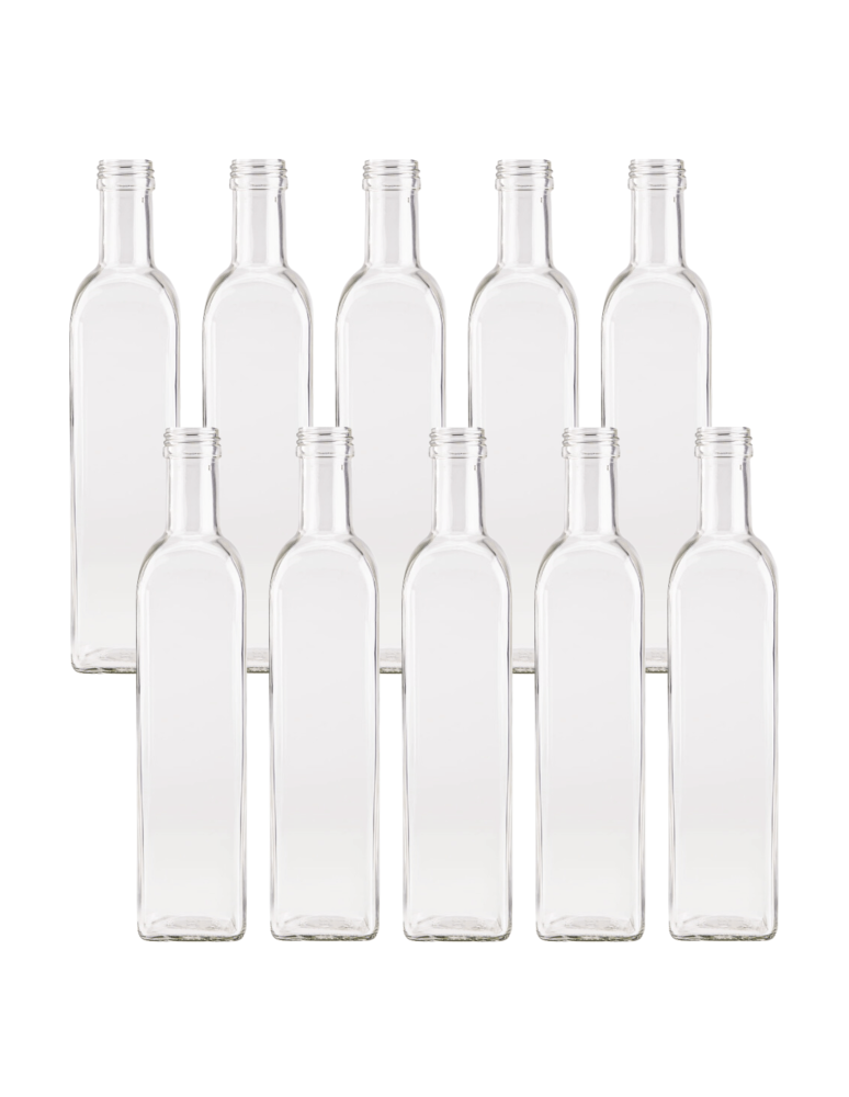 Szklane butelki na alkohol - galoniki - Butelki 500 ml maraski kwadratowe soki na olej oliwę fi31 10szt BEZ NAKRETEK - product b2b.wamar.biz 2