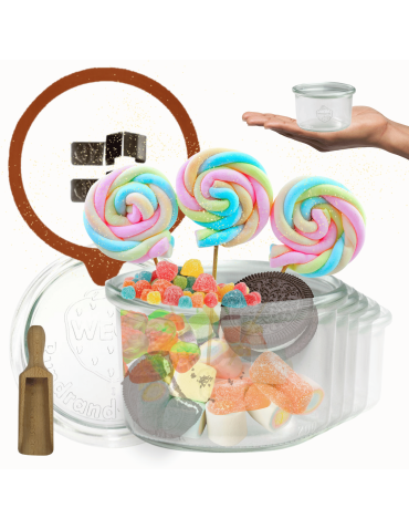 Słoiki Weck 200ml pucharek MOLD żaroodporne miarka spinki wieko gumka 6szt