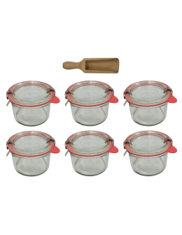 Słoiki Weck 200ml pucharek MOLD żaroodporne miarka spinki wieko gumka 6szt - product 2