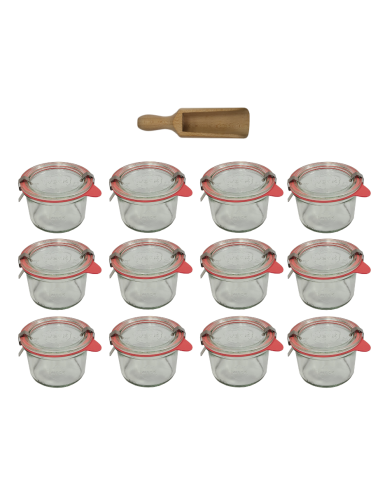 Słoiki weck - Słoiki Weck 200ml pucharek MOLD żaroodporne miara spinki wieko gumka 12szt - product b2b.wamar.biz 2