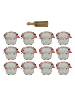 Słoiki Weck 200ml pucharek MOLD żaroodporne miara spinki wieko gumka 12szt - product 2
