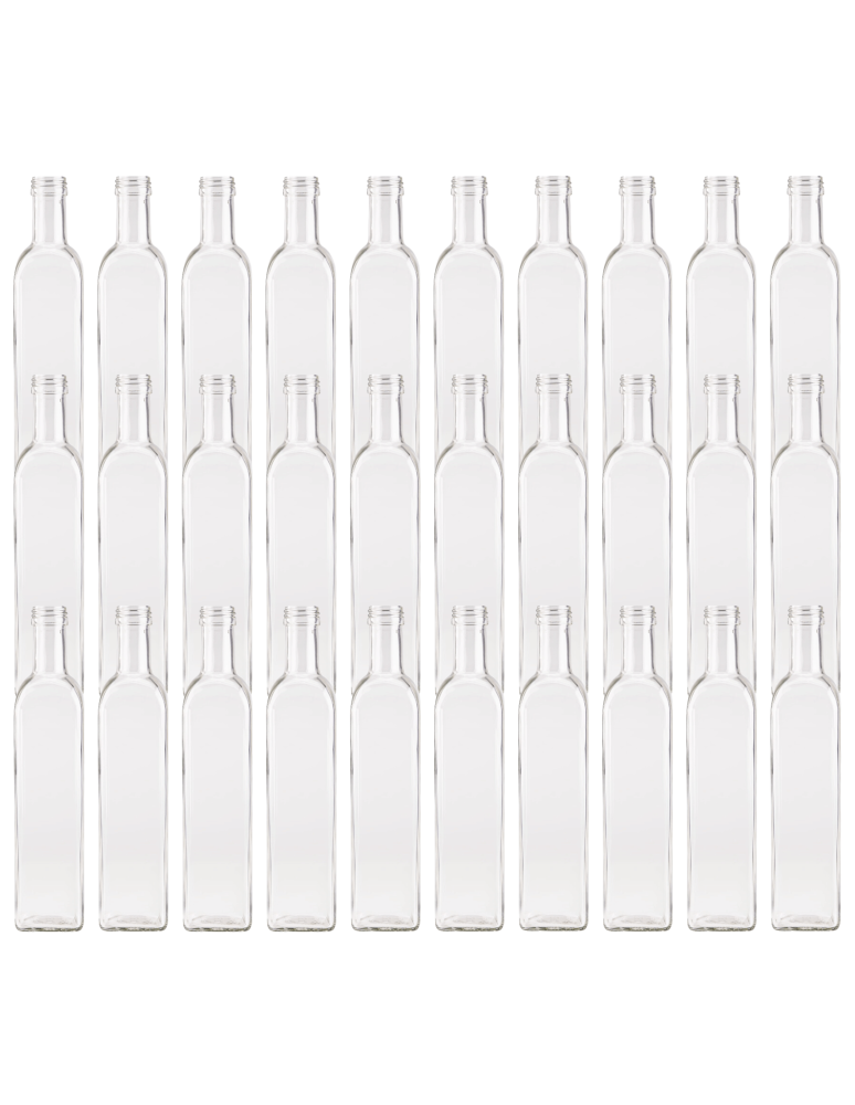 Szklane butelki na alkohol - galoniki - Butelki 500 ml maraski kwadratowe soki na olej oliwę fi31 30szt BEZ NAKRETEK - product b2b.wamar.biz 2