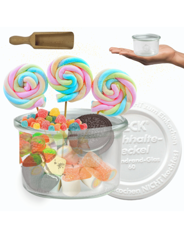 Słoik Weck 200ml na pucharek MOLD żaroodporny plastikowe wieko MIARKA 1szt