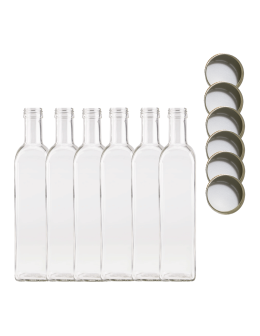 Butelki 500 ml maraski kwadratowe soki na olej oliwę fi31 6szt NAKRĘTKI - product 2