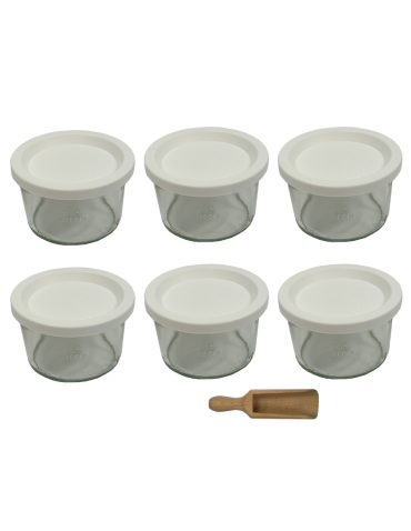 Słoiki Weck 200ml pucharek MOLD żaroodporne plastikowe wieka MIARKA 6szt - product 2