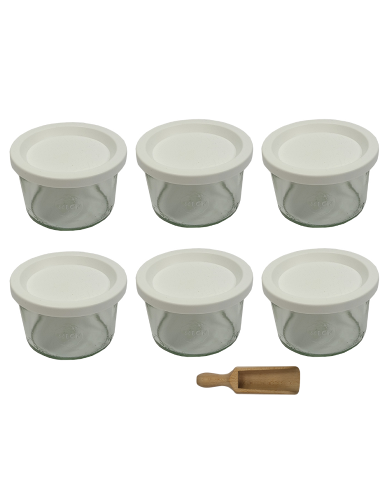 Słoiki weck - Słoiki Weck 200ml pucharek MOLD żaroodporne plastikowe wieka MIARKA 6szt - product b2b.wamar.biz 2