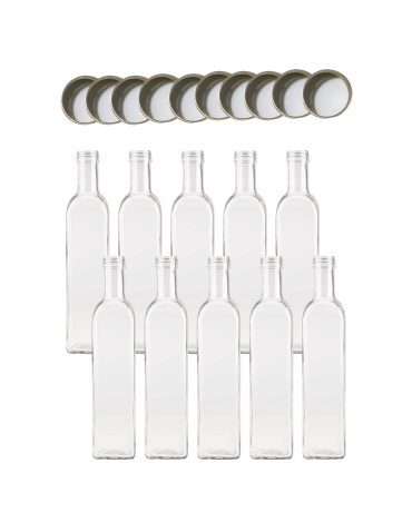 Butelki 500 ml maraski kwadratowe soki na olej oliwę fi31 10szt NAKRĘTKI - product 2