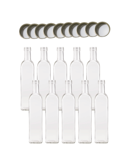 Butelki 500 ml maraski kwadratowe soki na olej oliwę fi31 10szt NAKRĘTKI - product 2