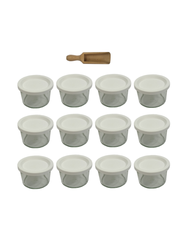 Słoiki Weck 200ml pucharek MOLD żaroodporne plastikowe wieka MIARKA 12szt - product 2