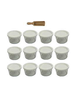 Słoiki Weck 200ml pucharek MOLD żaroodporne plastikowe wieka MIARKA 12szt - product 2