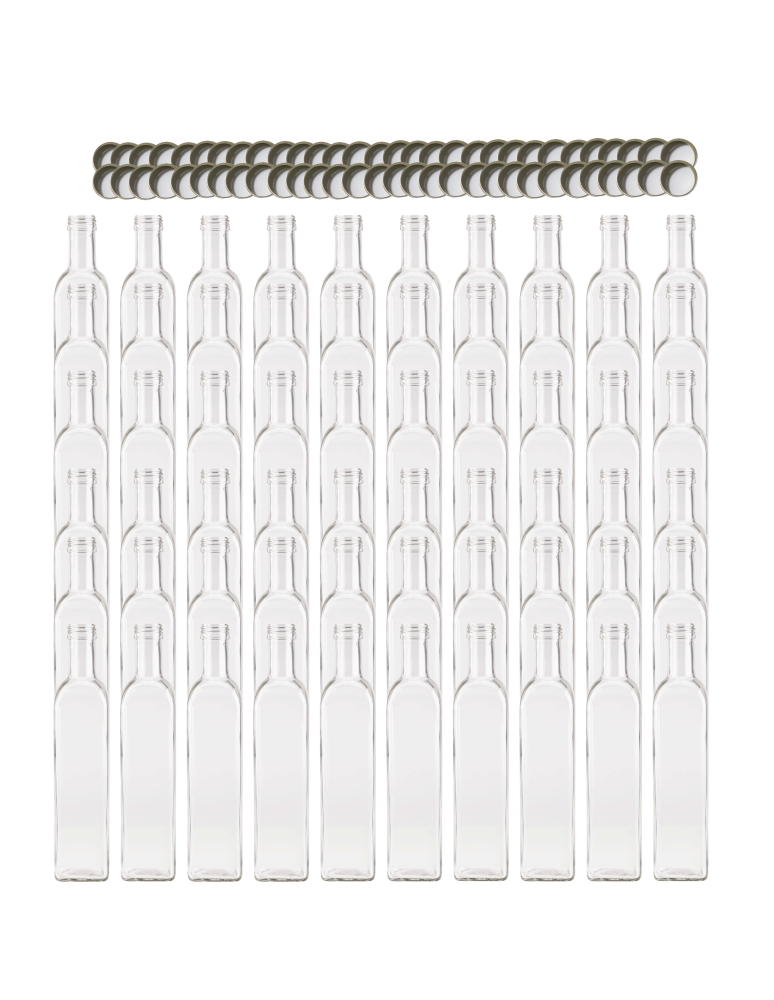 Szklane butelki na alkohol - galoniki - Butelki 500 ml maraski kwadratowe soki na olej oliwę fi31 60szt NAKRĘTKI - product b2b.wamar.biz 2