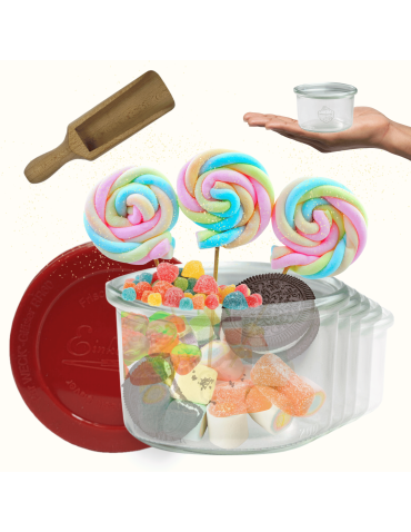 Słoiki Weck 200ml pucharek MOLD żaroodporne silikonowe wieko 6szt miarka