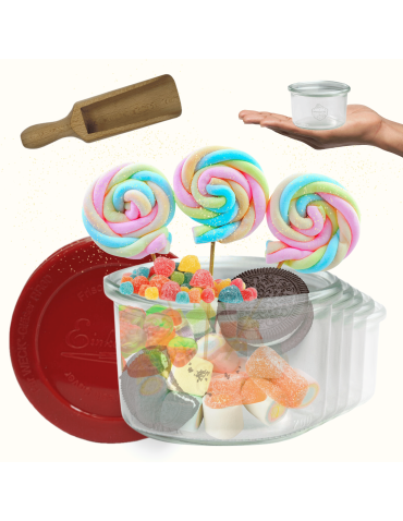 Słoiki Weck 200ml pucharek MOLD żaroodporne silikonowe wieko 12szt miarka