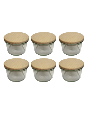 Słoiki Weck 200ml pucharek MOLD żaroodporne drewniane wieka 6szt SOLIDNE - product 2