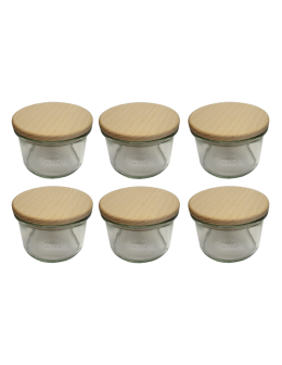 Słoiki Weck 200ml pucharek MOLD żaroodporne drewniane wieka 6szt SOLIDNE - product 2