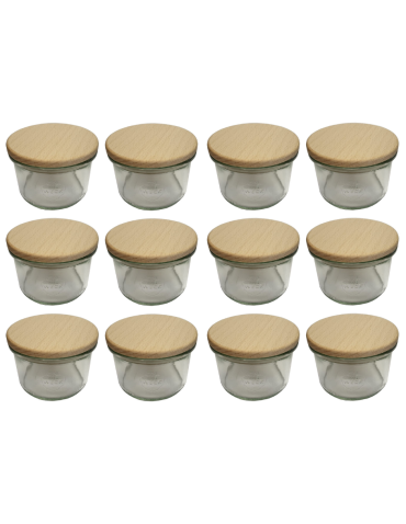 Słoiki Weck 200ml pucharek MOLD żaroodporne drewniane wieka 12szt SOLIDNE - product 2