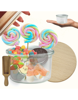 Słoik Weck 200ml na pucharek MOLD żaroodporny drewniane wieko 1szt miarka