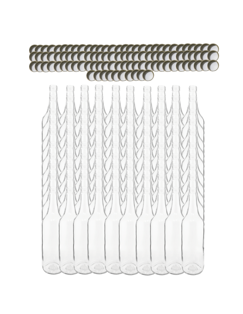 Szklane butelki na alkohol - galoniki - Butelki 700 ml na sok nalewkę syrop ocet tradycyjne fi28 100szt NAKRĘTKI - product b2b.wamar.biz 2