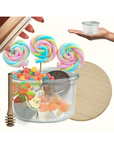 Słoik Weck 200ml pucharek MOLD żaroodporny drewniane wieko 1szt nabierak