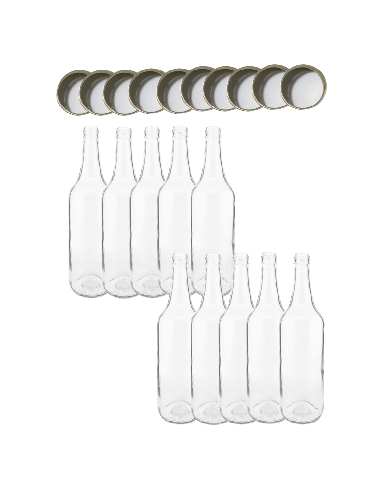 Szklane butelki na alkohol - galoniki - Butelki 700 ml na sok nalewkę syrop ocet tradycyjne fi28 10szt NAKRĘTKI - product b2b.wamar.biz 2