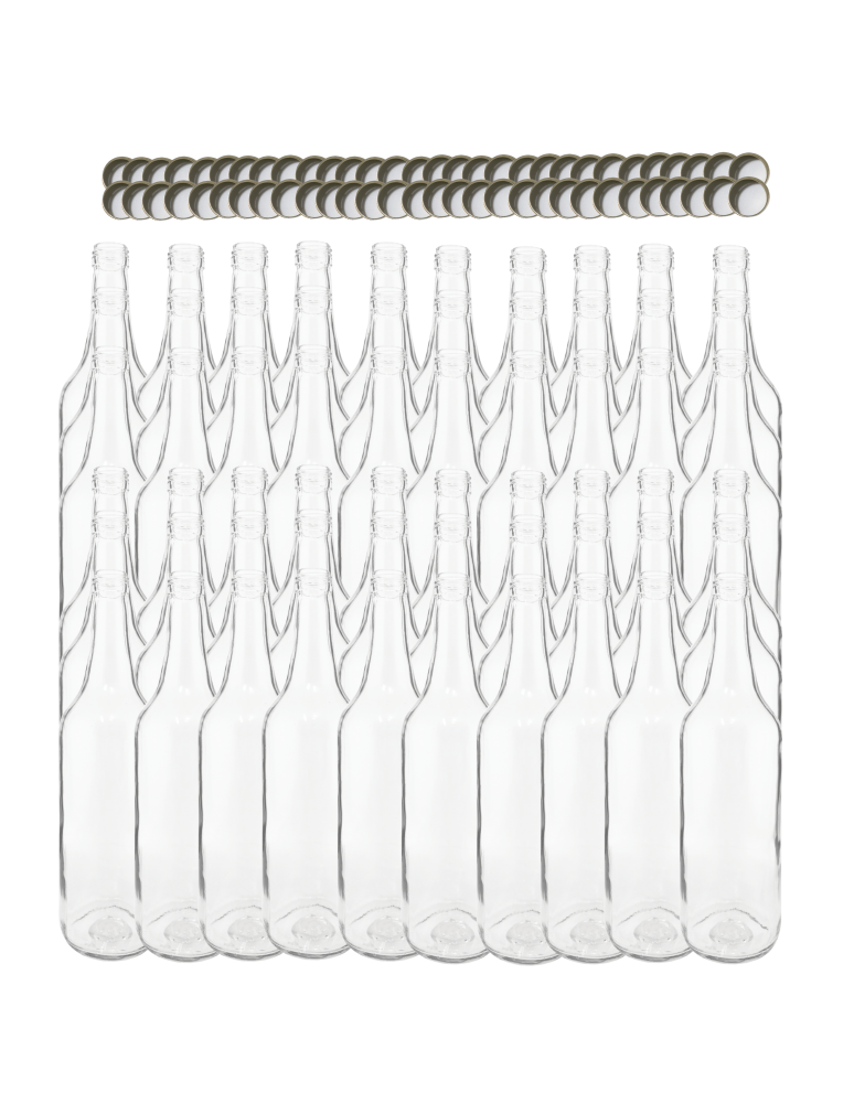 Szklane butelki na alkohol - galoniki - Butelki 700 ml na sok nalewkę syrop ocet tradycyjne fi28 60szt NAKRĘTKI - product b2b.wamar.biz 2