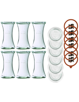 Słoiki Weck 200 ml pucharek DELI żaroodporne dżem zapinki wieko gumka 6szt - product 2