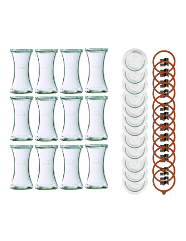 Słoiki Weck 200ml pucharek DELI żaroodporne dżem zapinki wieko gumka 12szt - product 2