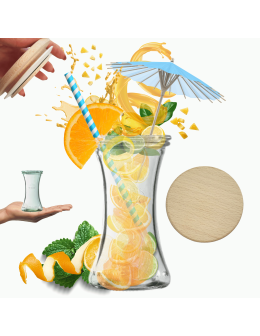 Słoik Weck 200ml na pucharek DELI żaroodporny drewniane wieko 1szt SOLIDNY