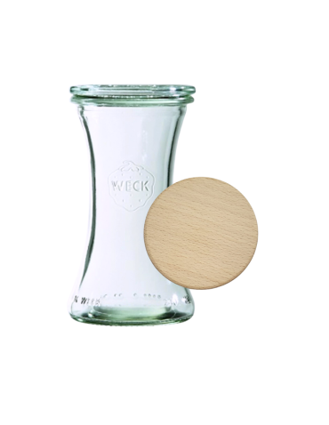 Słoik Weck 200ml na pucharek DELI żaroodporny drewniane wieko 1szt SOLIDNY - product 2