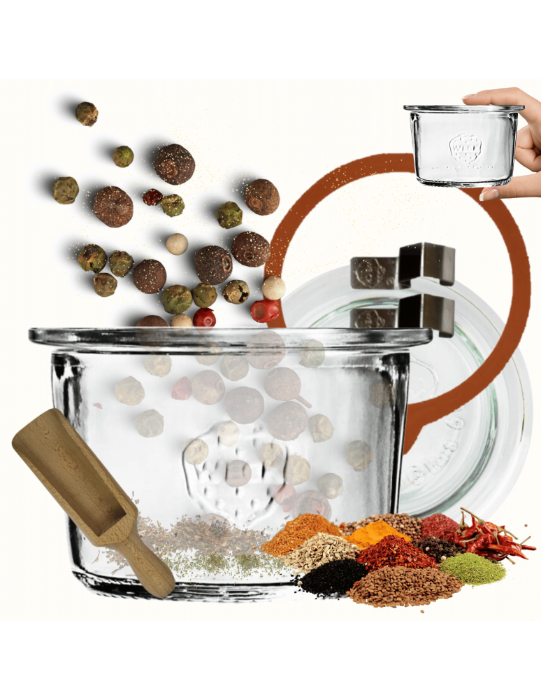 Słoiki weck - Słoik Weck 80ml przetwory MOLD żaroodporny miarka zapinki wieko gumka 1szt - product b2b.wamar.biz 1