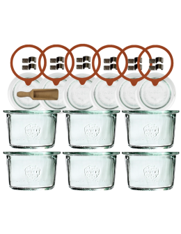 Słoiki Weck 80ml przetwory MOLD żaroodporne miarka spinki wieko gumka 6szt - product 2