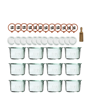 Słoiki Weck 80ml przetwory MOLD żaroodporne miara spinki wieko gumka 12szt - product 2