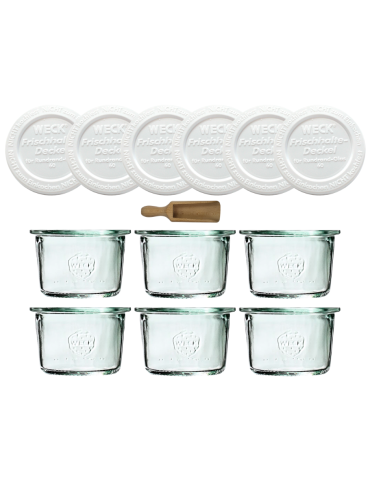 Słoiki Weck 80ml przetwory MOLD żaroodporne plastikowe wieka MIARKA 6szt - product 2