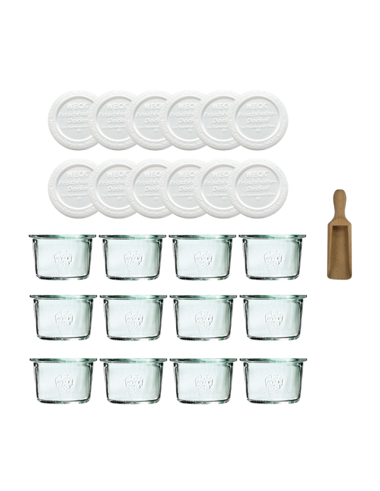 Słoiki weck - Słoiki Weck 80ml przetwory MOLD żaroodporne plastikowe wieka MIARKA 12szt - produkt b2b.wamar.biz 2