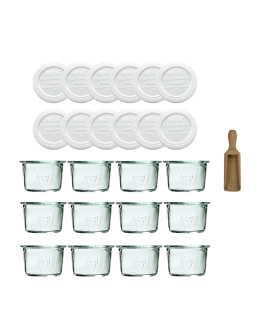 Słoiki Weck 80ml przetwory MOLD żaroodporne plastikowe wieka MIARKA 12szt - product 2