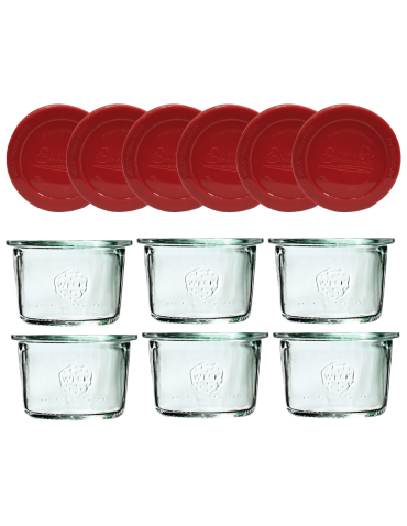 Słoiki Weck 80ml przetwory MOLD żaroodporne silikonowe wieka 6szt TRWAŁE - product 2