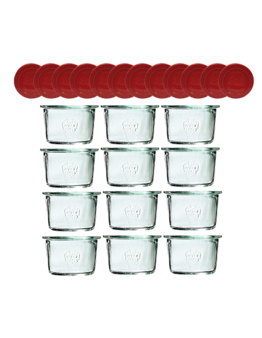 Słoiki Weck 80ml przetwory MOLD żaroodporne silikonowe wieka 12szt TRWAŁE - product 2