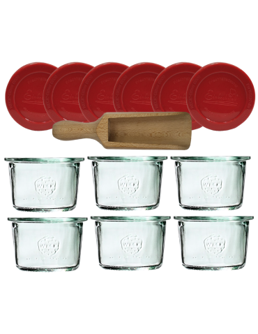 Słoiki weck - Słoiki Weck 80ml przetwory MOLD żaroodporne silikonowe wieko 6szt miarka - product 2