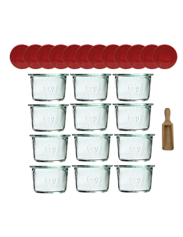 Słoiki Weck 80ml przetwory MOLD żaroodporne silikonowe wieko 12szt miarka - product 2