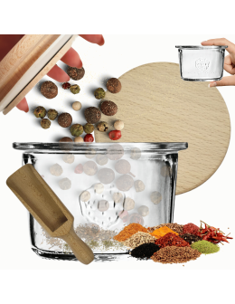 Słoik Weck 80ml na przetwory MOLD żaroodporny drewniane wieko 1szt miarka