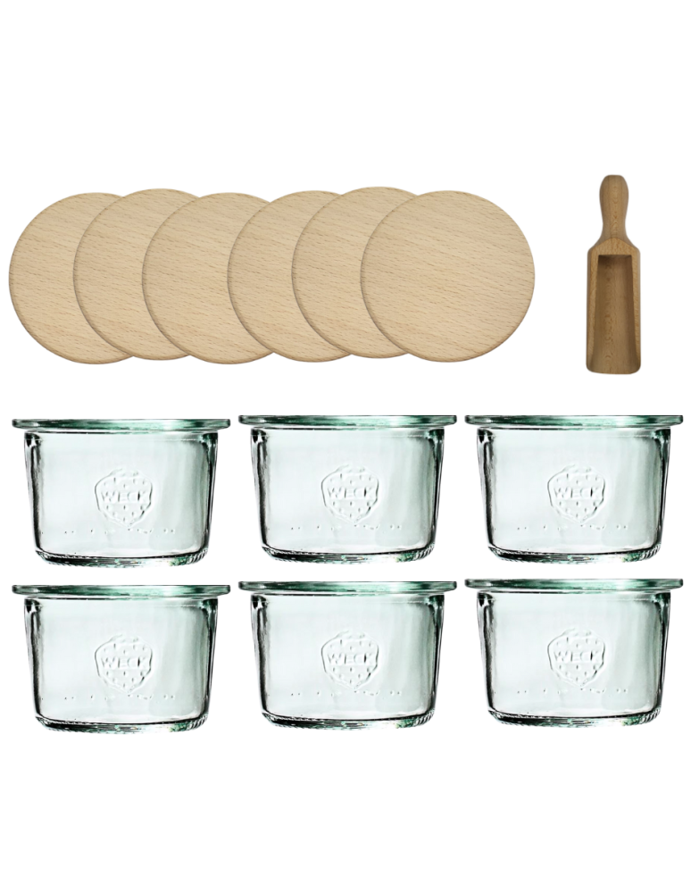 Słoiki weck - Słoiki Weck 80ml przetwory MOLD żaroodporne drewniane wieka 6szt miarka - product b2b.wamar.biz 2