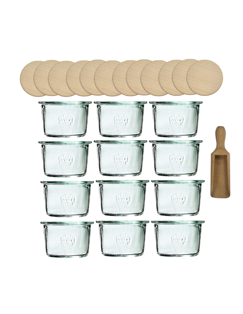 Słoiki weck - Słoiki Weck 80ml przetwory MOLD żaroodporne drewniane wieka 12szt miarka - product b2b.wamar.biz 2