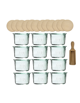 Słoiki Weck 80ml przetwory MOLD żaroodporne drewniane wieka 12szt miarka - product 2