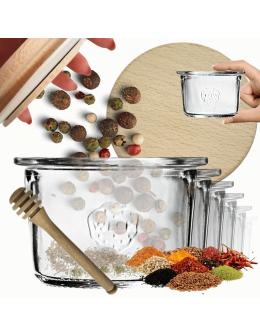 Słoiki Weck 80ml przetwory MOLD żaroodporne drewniane wieka 12szt nabierak