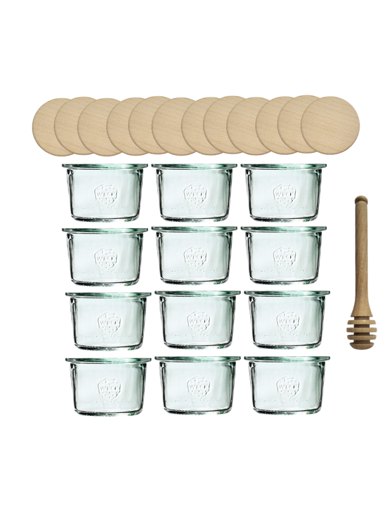 Słoiki weck - Słoiki Weck 80ml przetwory MOLD żaroodporne drewniane wieka 12szt nabierak - produkt b2b.wamar.biz 2