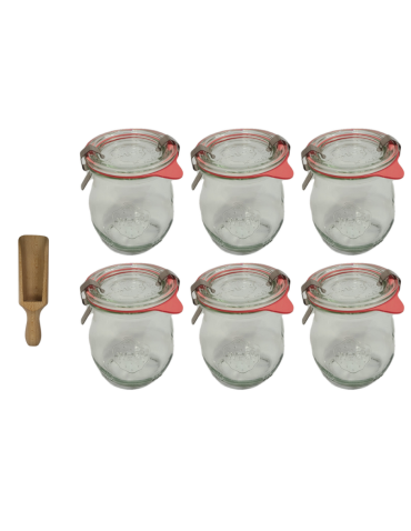 Słoiki Weck 220ml przetwory TULIP żaroodporne miarka spinki wieko gumka 6szt - product 2