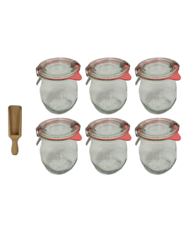 Słoiki Weck 220ml przetwory TULIP żaroodporne miarka spinki wieko gumka 6szt - product 2