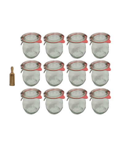 Słoiki Weck 220ml przetwory TULIP żaroodporne miara klamry wieko gumka 12szt - product 2
